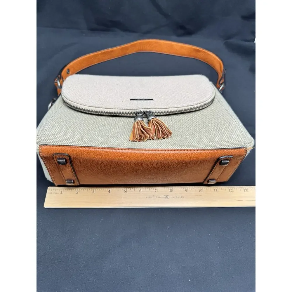 Simply Noelle Crossbody Hand Bag Purse Tan Zipper Front Pocket Old Money Preppy - Picture 12 of 14